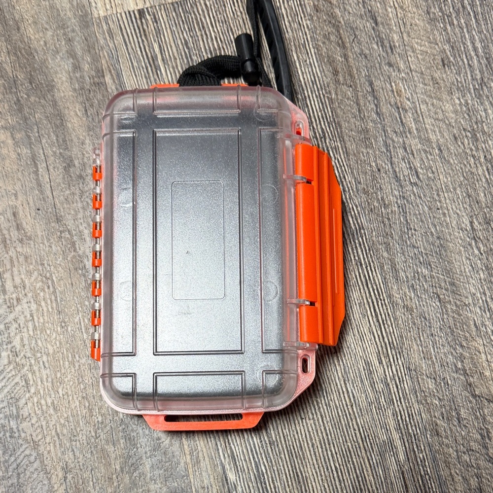 Waterproof Hard Case Pouch in Clear and Orange